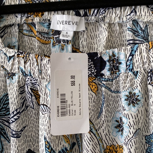 NWT Evereve Adina Square Neck Blouse S - Picture 7 of 7